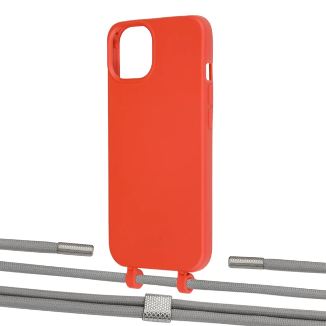 Чехол Upex Alter Eyelets for iPhone 13 Red with Twine Gray and Fausset Silver (UP108653)