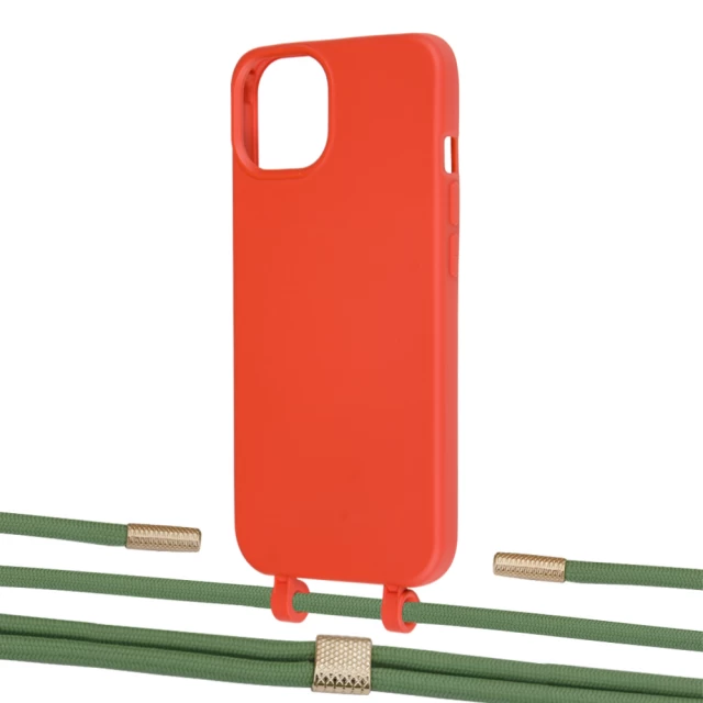 Чохол Upex Alter Eyelets for iPhone 13 Red with Twine Mint and Fausset Gold (UP108671)