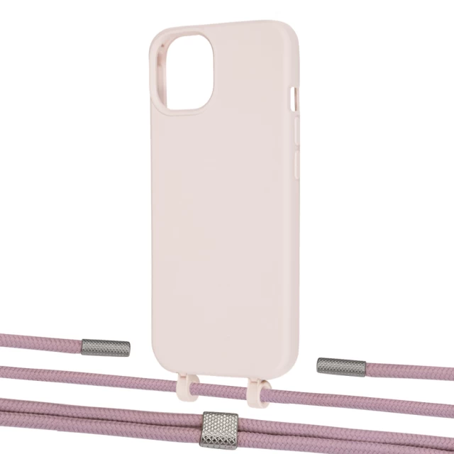 Чехол Upex Alter Eyelets for iPhone 13 Crepe with Twine Rose Gold and Fausset Silver (UP108698)