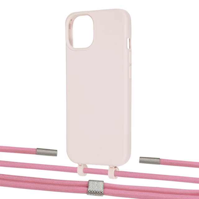 Чохол Upex Alter Eyelets for iPhone 13 Crepe with Twine Coral and Fausset Silver (UP108699)