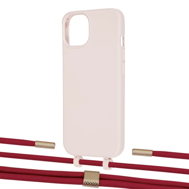 Чохол Upex Alter Eyelets for iPhone 13 Crepe with Twine Red and Fausset Gold (UP108717)