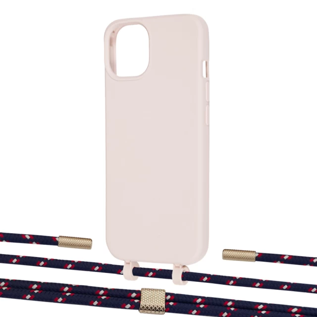 Чохол Upex Alter Eyelets for iPhone 13 Crepe with Twine Blue Marine and Fausset Gold (UP108728)