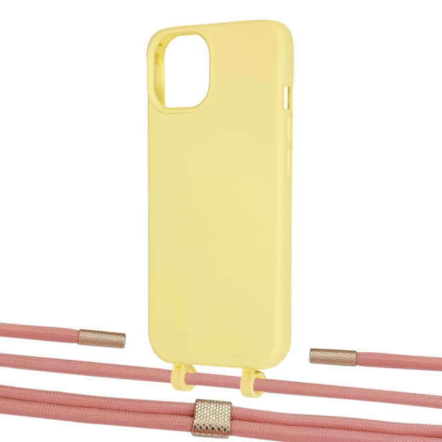 Чохол Upex Alter Eyelets for iPhone 13 Daffodil with Twine Cantaloupe and Fausset Gold (UP108769)