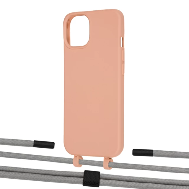 Чехол Upex Alter Eyelets for iPhone 13 Tangerine with Twine Gray and Fausset Matte Black (UP108789)