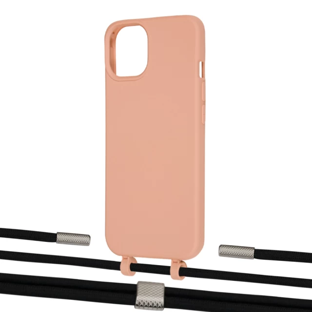 Чохол Upex Alter Eyelets for iPhone 13 Tangerine with Twine Black  and Fausset Silver (UP108798)