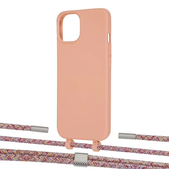 Чехол Upex Alter Eyelets for iPhone 13 Tangerine with Twine Mulberry and Fausset Silver (UP108808)