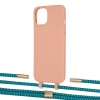 Чехол Upex Alter Eyelets for iPhone 13 Tangerine with Twine Cyan and Fausset Gold (UP108826)