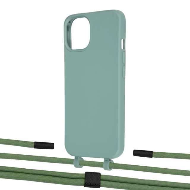 Чохол Upex Alter Eyelets for iPhone 13 Basil with Twine Mint and Fausset Matte Black (UP108841)