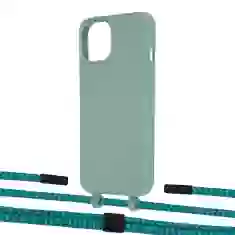Чохол Upex Alter Eyelets for iPhone 13 Basil with Twine Cyan and Fausset Matte Black (UP108843)