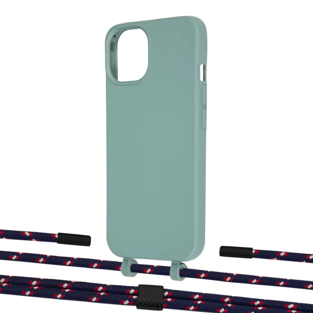 Чехол Upex Alter Eyelets for iPhone 13 Basil with Twine Blue Marine and Fausset Matte Black (UP108847)