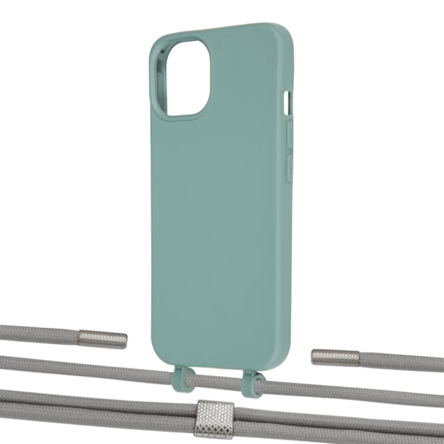 Чехол Upex Alter Eyelets for iPhone 13 Basil with Twine Gray and Fausset Silver (UP108857)