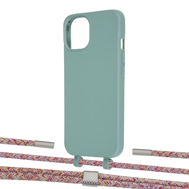 Чехол Upex Alter Eyelets for iPhone 13 Basil with Twine Mulberry and Fausset Silver (UP108859)