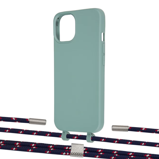 Чехол Upex Alter Eyelets for iPhone 13 Basil with Twine Blue Marine and Fausset Silver (UP108864)