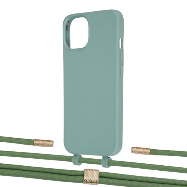 Чохол Upex Alter Eyelets for iPhone 13 Basil with Twine Mint and Fausset Gold (UP108875)