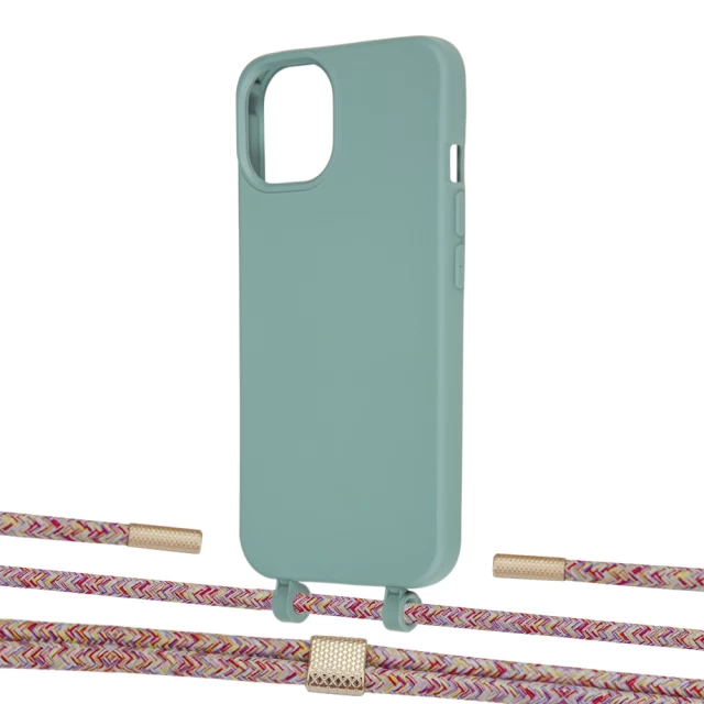 Чехол Upex Alter Eyelets for iPhone 13 Basil with Twine Mulberry and Fausset Gold (UP108876)