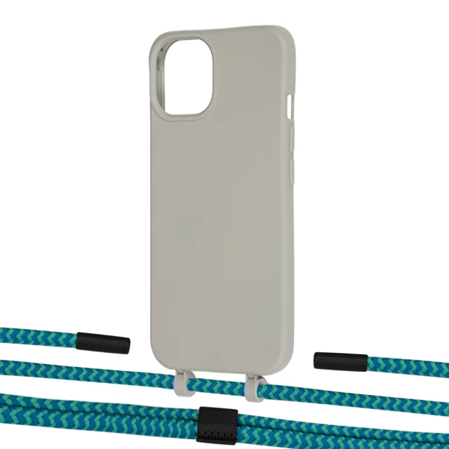 Чохол Upex Alter Eyelets for iPhone 13 Anchor with Twine Cyan and Fausset Matte Black (UP108894)