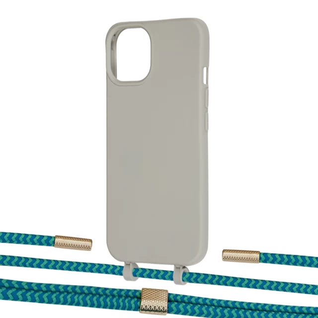 Чехол Upex Alter Eyelets for iPhone 13 Anchor with Twine Cyan and Fausset Gold (UP108928)