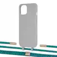 Чохол Upex Alter Eyelets for iPhone 13 Anchor with Twine Cyan and Fausset Gold (UP108928)