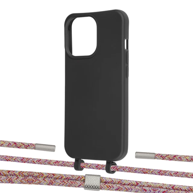 Чохол Upex Alter Eyelets for iPhone 13 Pro Onyx with Twine Mulberry and Fausset Silver (UP108961)