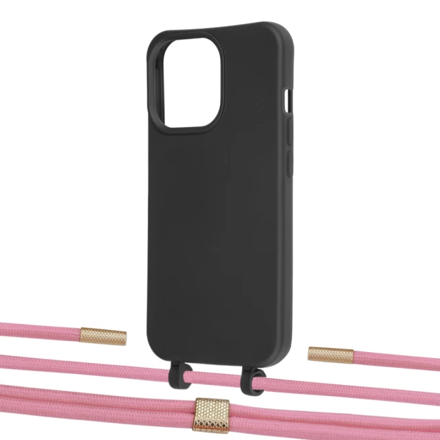 Чехол Upex Alter Eyelets for iPhone 13 Pro Onyx with Twine Coral and Fausset Gold (UP108971)
