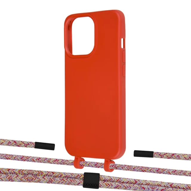 Чохол Upex Alter Eyelets for iPhone 13 Pro Red with Twine Mulberry and Fausset Matte Black (UP108995)