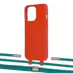 Чохол Upex Alter Eyelets for iPhone 13 Pro Red with Twine Cyan and Fausset Silver (UP109013)