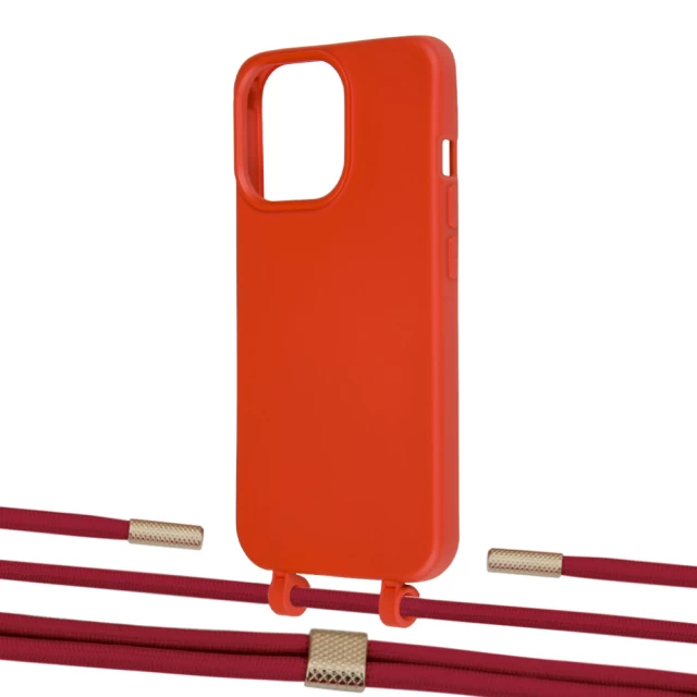 Чохол Upex Alter Eyelets for iPhone 13 Pro Red with Twine Red and Fausset Gold (UP109023)