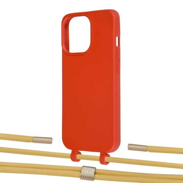 Чохол Upex Alter Eyelets for iPhone 13 Pro Red with Twine Sunflower and Fausset Gold (UP109025)
