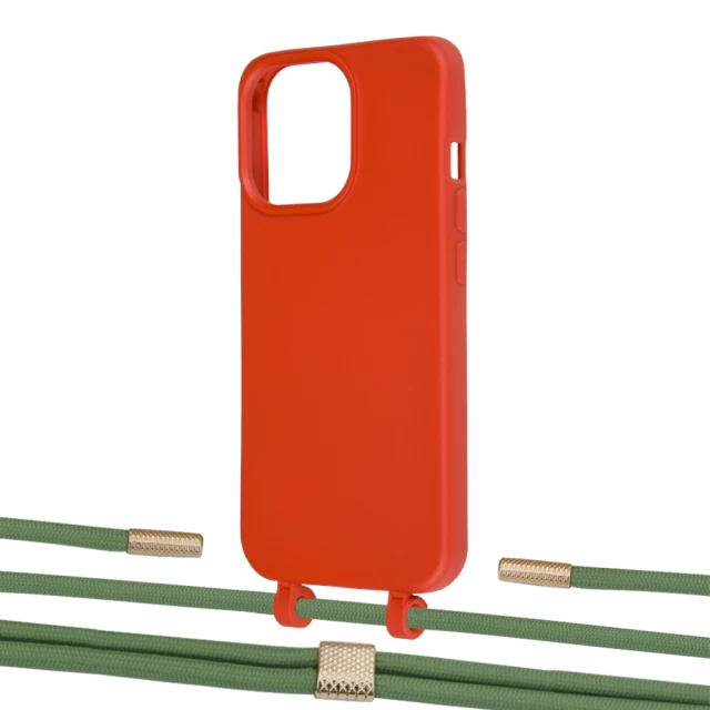 Чехол Upex Alter Eyelets for iPhone 13 Pro Red with Twine Mint and Fausset Gold (UP109028)