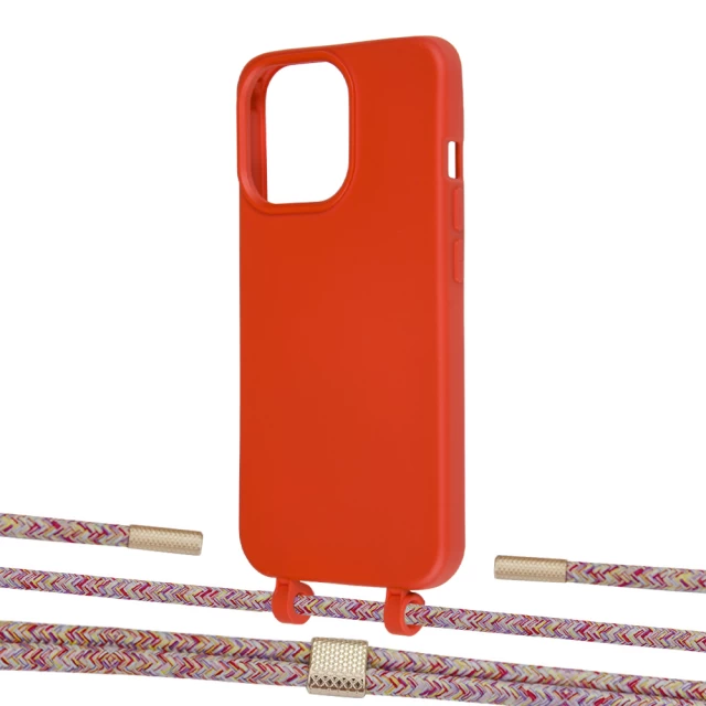 Чохол Upex Alter Eyelets for iPhone 13 Pro Red with Twine Mulberry and Fausset Gold (UP109029)