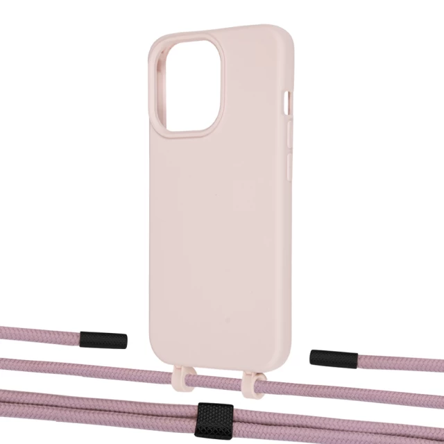 Чехол Upex Alter Eyelets for iPhone 13 Pro Crepe with Twine Rose Gold and Fausset Matte Black (UP109038)