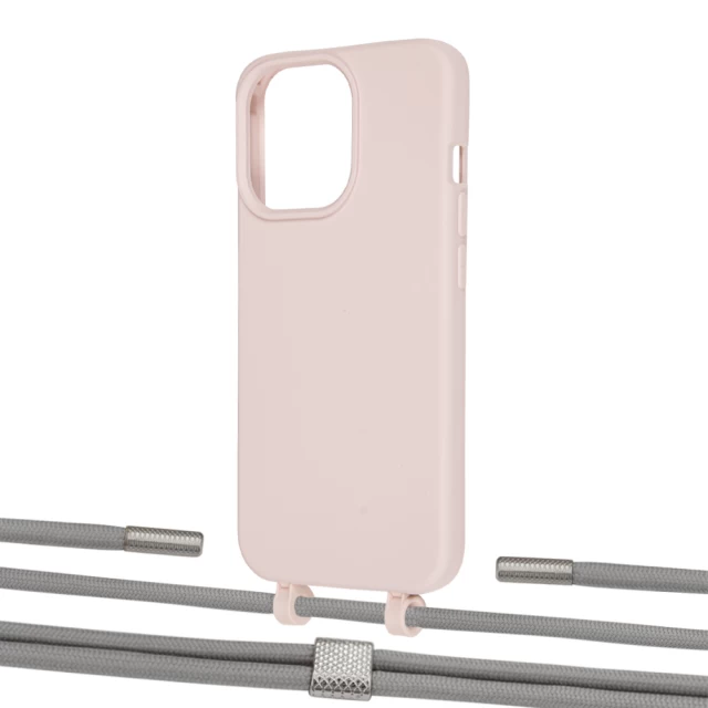 Чохол Upex Alter Eyelets for iPhone 13 Pro Crepe with Twine Gray and Fausset Silver (UP109061)