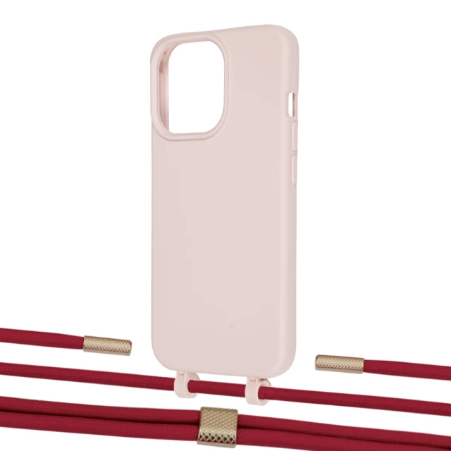 Чехол Upex Alter Eyelets for iPhone 13 Pro Crepe with Twine Red and Fausset Gold (UP109074)