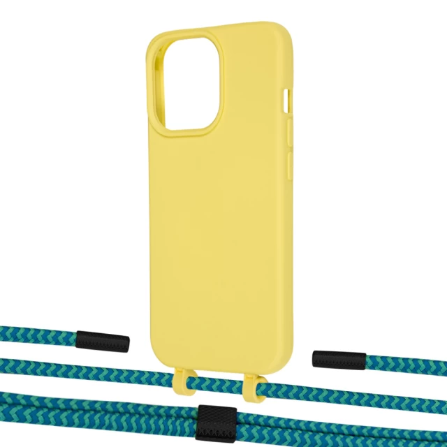 Чохол Upex Alter Eyelets for iPhone 13 Pro Daffodil with Twine Cyan and Fausset Matte Black (UP109098)