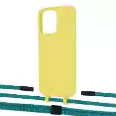 Чехол Upex Alter Eyelets for iPhone 13 Pro Daffodil with Twine Cyan and Fausset Matte Black (UP109098)