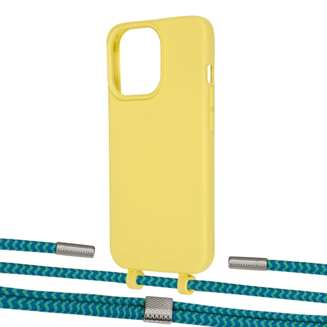 Чохол Upex Alter Eyelets for iPhone 13 Pro Daffodil with Twine Cyan and Fausset Silver (UP109115)