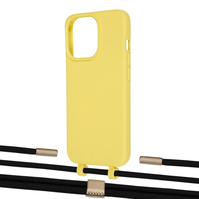 Чехол Upex Alter Eyelets for iPhone 13 Pro Daffodil with Twine Black  and Fausset Gold (UP109121)