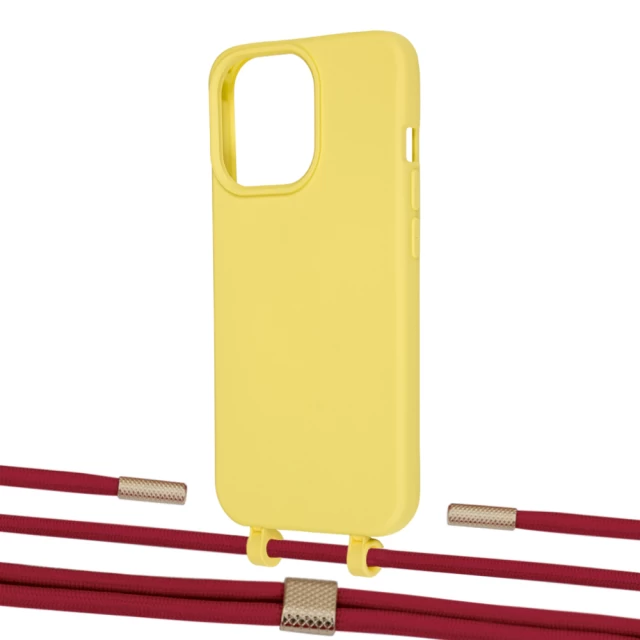 Чохол Upex Alter Eyelets for iPhone 13 Pro Daffodil with Twine Red and Fausset Gold (UP109125)