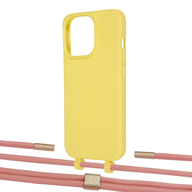 Чохол Upex Alter Eyelets for iPhone 13 Pro Daffodil with Twine Cantaloupe and Fausset Gold (UP109126)