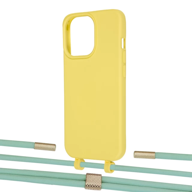 Чохол Upex Alter Eyelets for iPhone 13 Pro Daffodil with Twine Pistachio and Fausset Gold (UP109128)