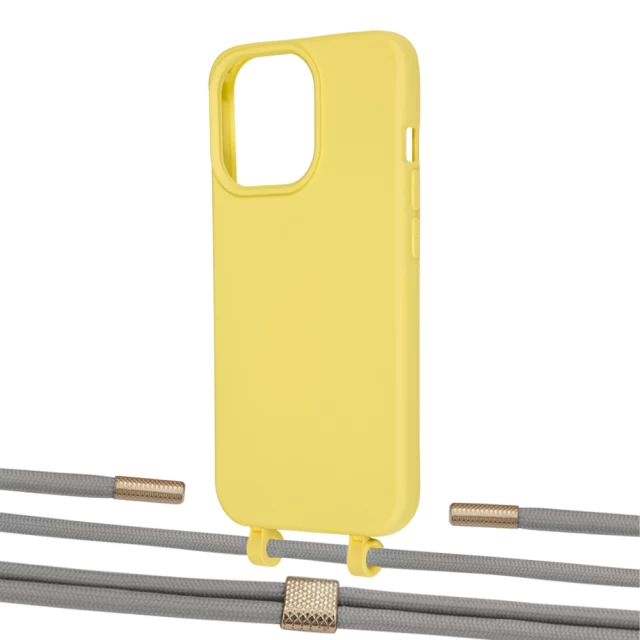 Чехол Upex Alter Eyelets for iPhone 13 Pro Daffodil with Twine Gray and Fausset Gold (UP109129)