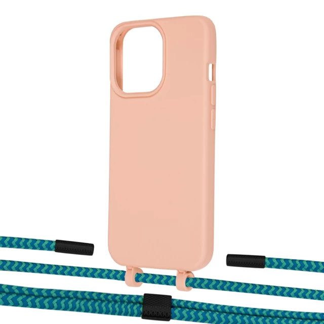 Чехол Upex Alter Eyelets for iPhone 13 Pro Tangerine with Twine Cyan and Fausset Matte Black (UP109149)