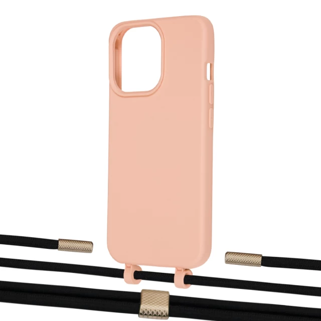 Чохол Upex Alter Eyelets for iPhone 13 Pro Tangerine with Twine Black  and Fausset Gold (UP109172)