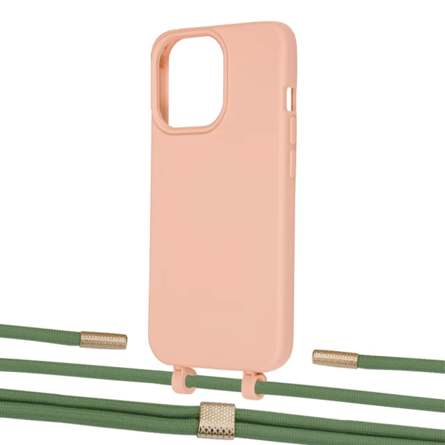 Чехол Upex Alter Eyelets for iPhone 13 Pro Tangerine with Twine Mint and Fausset Gold (UP109181)