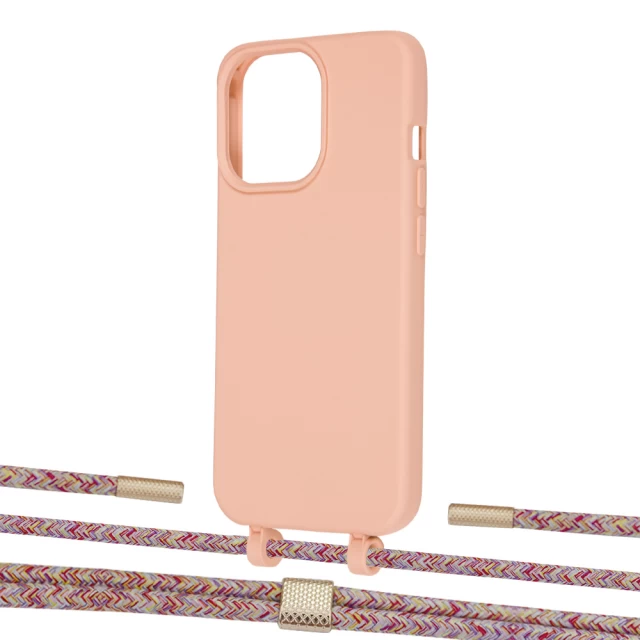 Чехол Upex Alter Eyelets for iPhone 13 Pro Tangerine with Twine Mulberry and Fausset Gold (UP109182)