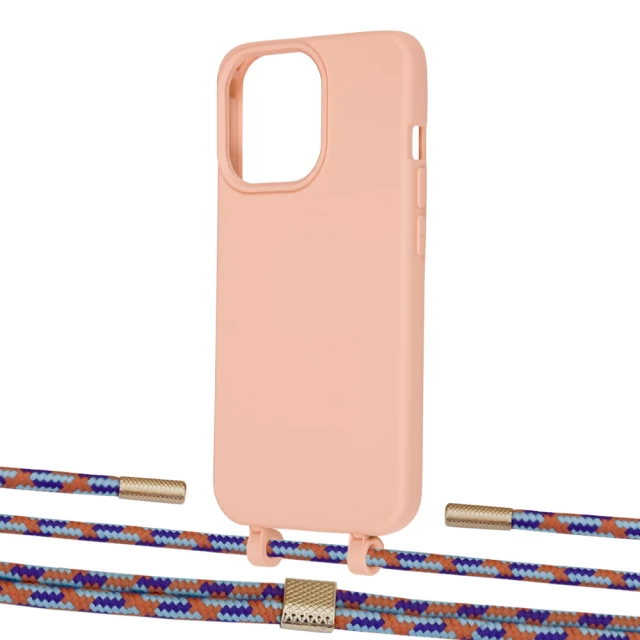 Чехол Upex Alter Eyelets for iPhone 13 Pro Tangerine with Twine Blue Sunset and Fausset Gold (UP109185)