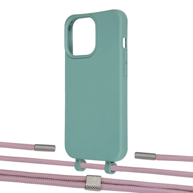 Чехол Upex Alter Eyelets for iPhone 13 Pro Basil with Twine Rose Gold and Fausset Silver (UP109208)