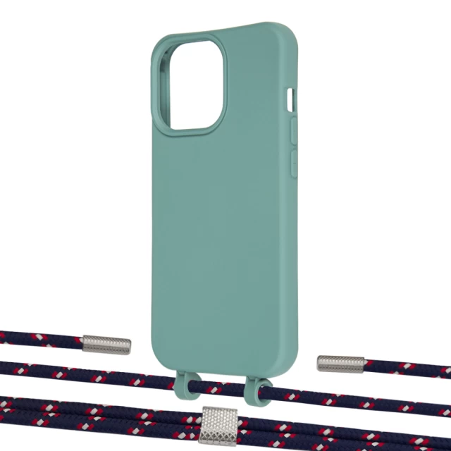 Чохол Upex Alter Eyelets for iPhone 13 Pro Basil with Twine Blue Marine and Fausset Silver (UP109221)