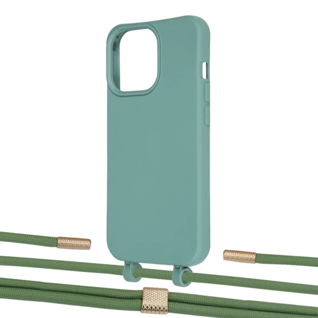 Чохол Upex Alter Eyelets for iPhone 13 Pro Basil with Twine Mint and Fausset Gold (UP109232)