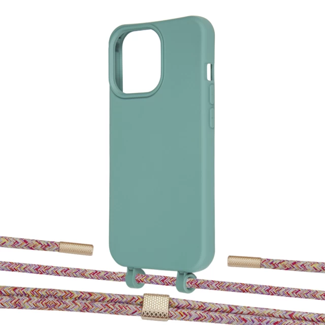 Чохол Upex Alter Eyelets for iPhone 13 Pro Basil with Twine Mulberry and Fausset Gold (UP109233)